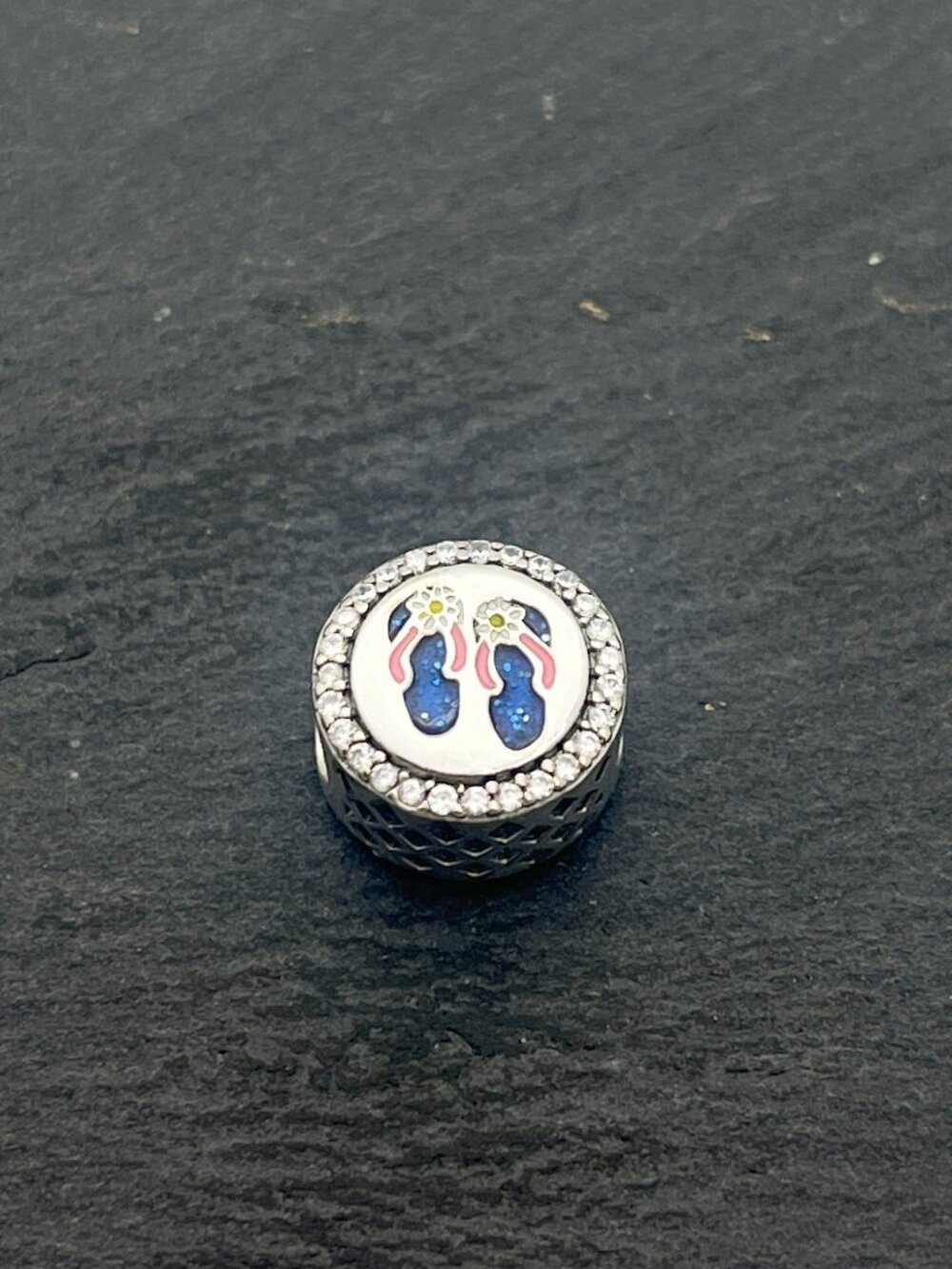 Pandora Sarasota Flip Flops Bead Charm Sterling Silver Jewelry